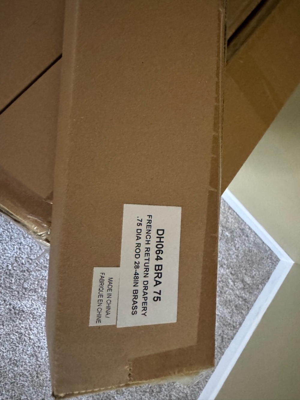 Ballard Designs Brass Curtain Rod - 28-48in French Return Drapery Rod